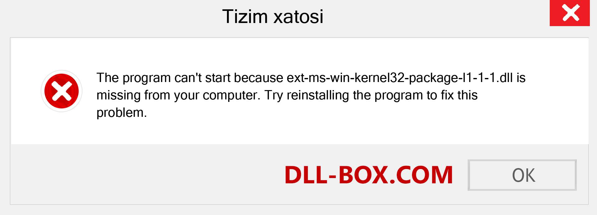 ext-ms-win-kernel32-package-l1-1-1.dll fayli yo'qolganmi?. Windows 7, 8, 10 uchun yuklab olish - Windowsda ext-ms-win-kernel32-package-l1-1-1 dll etishmayotgan xatoni tuzating, rasmlar, rasmlar